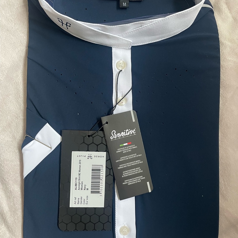 Horse Pilot Aerolight Shirt MC women’s  Navy and White Button-Up Shirt
